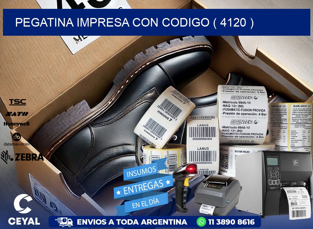 PEGATINA IMPRESA CON CODIGO ( 4120 )