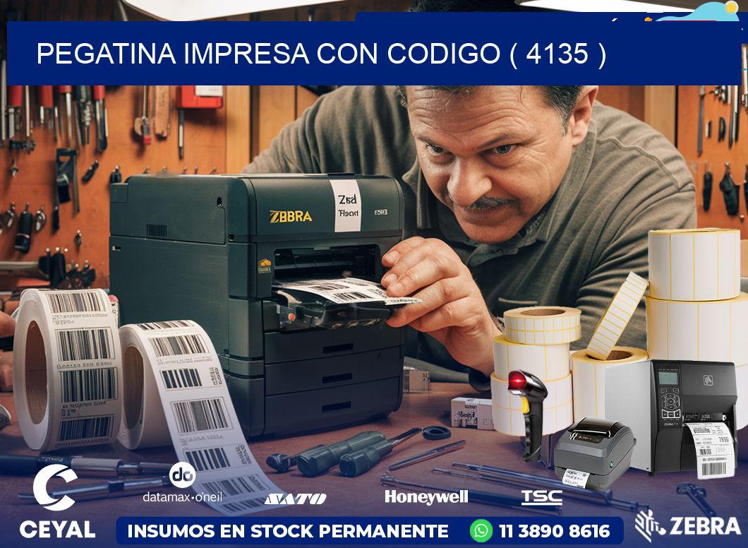 PEGATINA IMPRESA CON CODIGO ( 4135 )