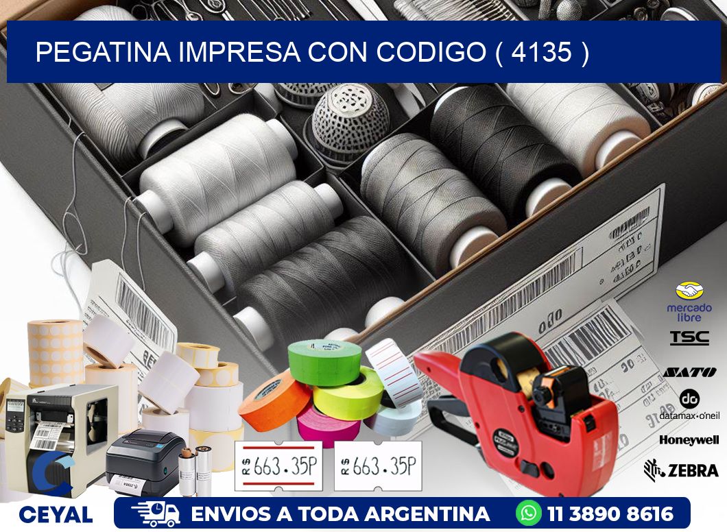 PEGATINA IMPRESA CON CODIGO ( 4135 )