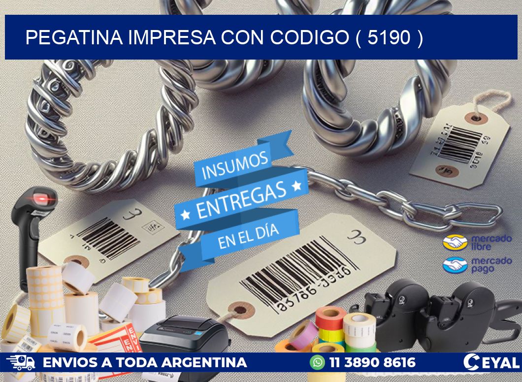 PEGATINA IMPRESA CON CODIGO ( 5190 )