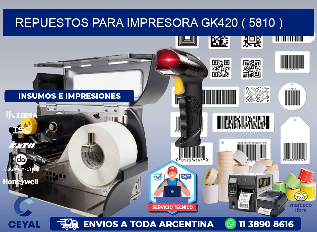 REPUESTOS PARA IMPRESORA GK420 ( 5810 )