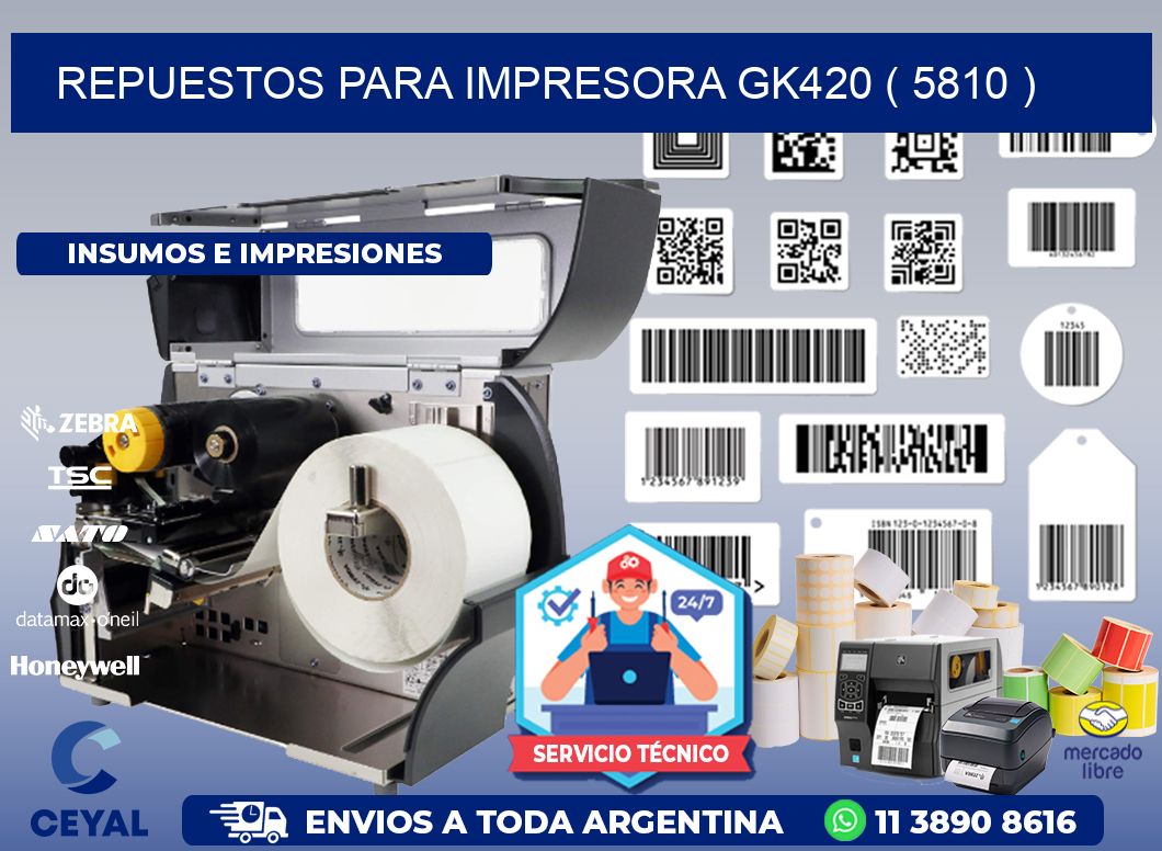 REPUESTOS PARA IMPRESORA GK420 ( 5810 )