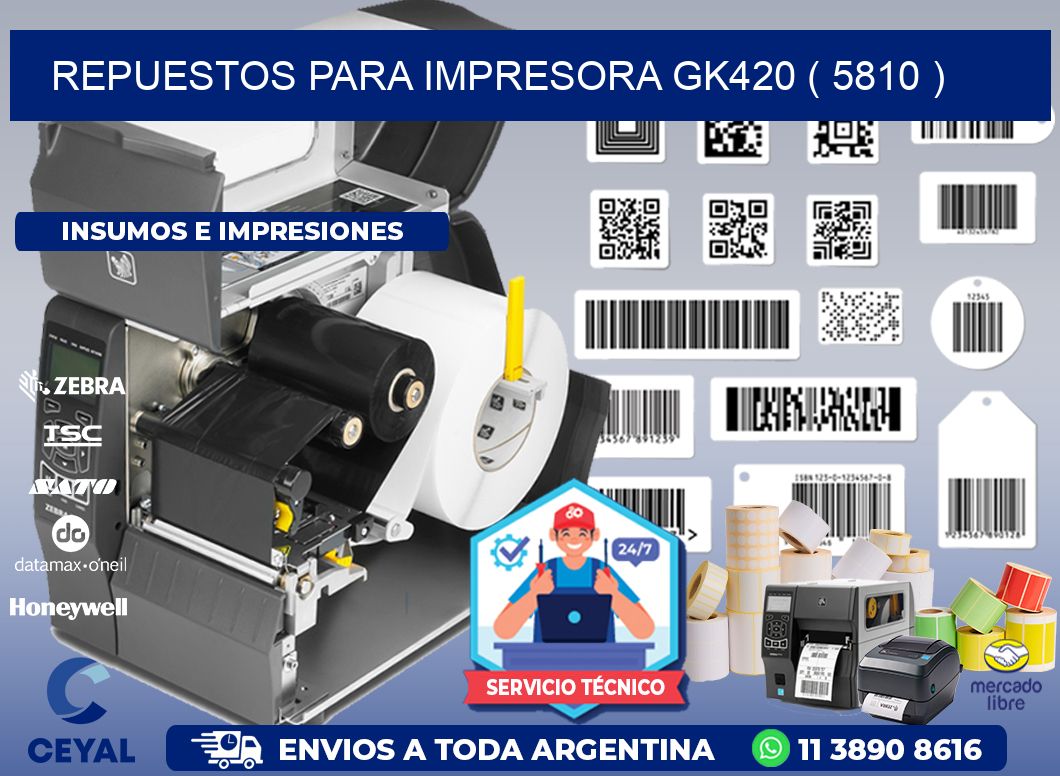 REPUESTOS PARA IMPRESORA GK420 ( 5810 )