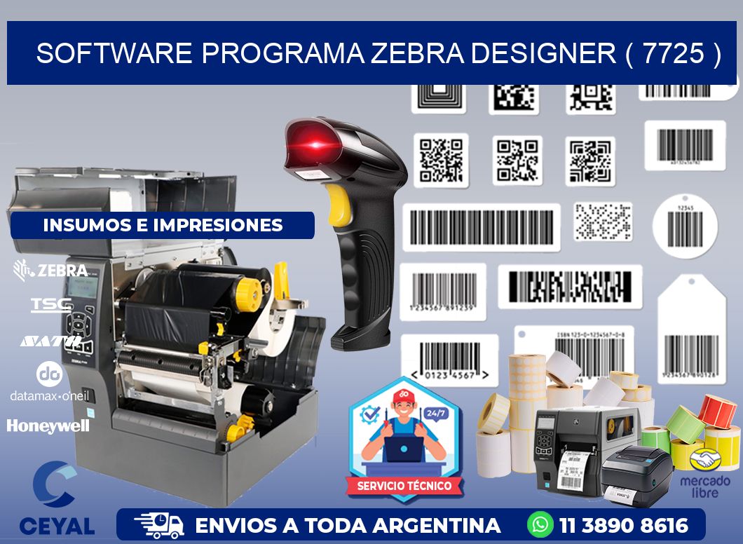 SOFTWARE PROGRAMA ZEBRA DESIGNER ( 7725 )