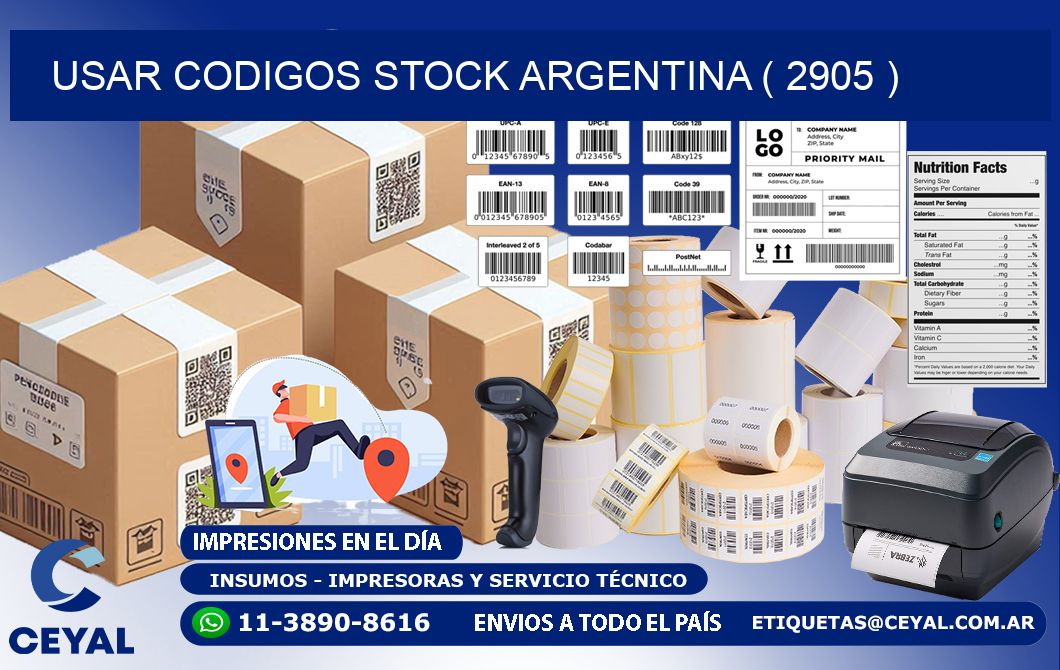 USAR CODIGOS STOCK ARGENTINA ( 2905 )