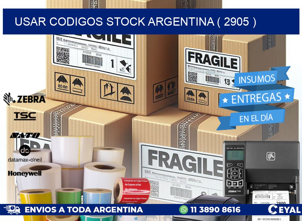 USAR CODIGOS STOCK ARGENTINA ( 2905 )