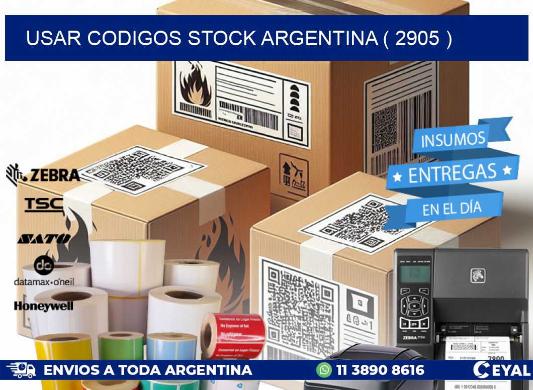 USAR CODIGOS STOCK ARGENTINA ( 2905 )