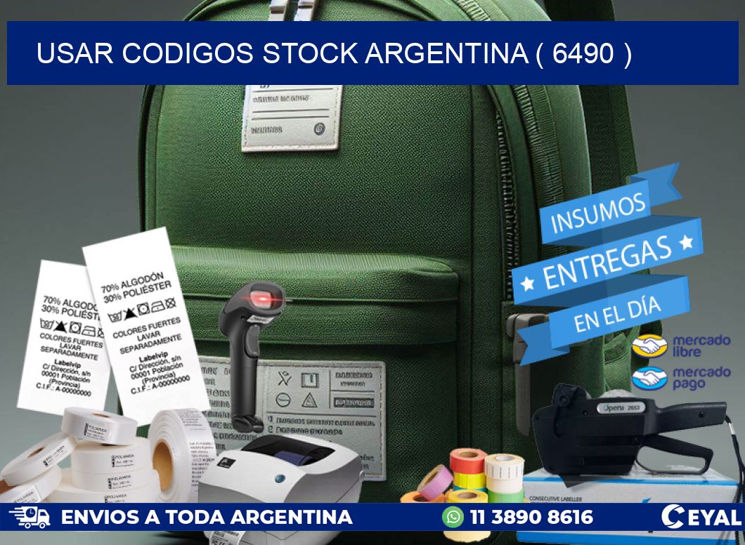 USAR CODIGOS STOCK ARGENTINA ( 6490 )