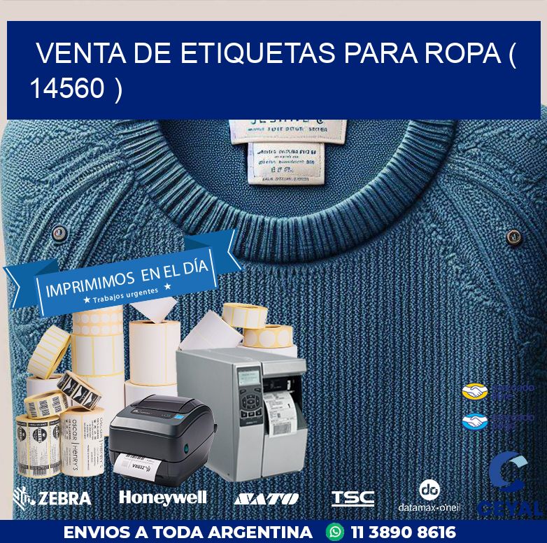 VENTA DE ETIQUETAS PARA ROPA ( 14560 )