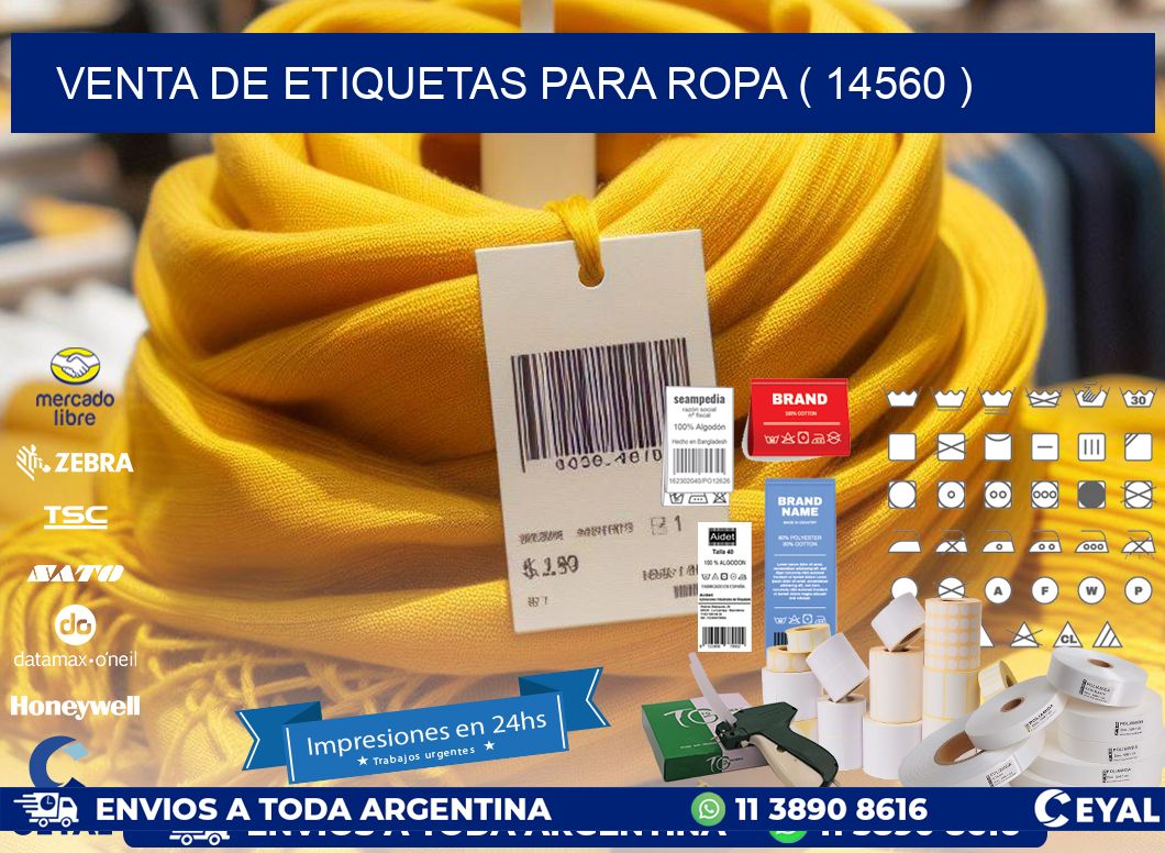 VENTA DE ETIQUETAS PARA ROPA ( 14560 )