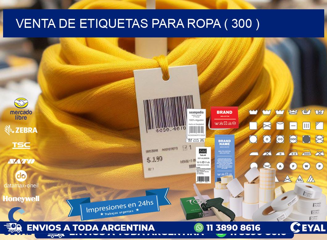 VENTA DE ETIQUETAS PARA ROPA ( 300 )