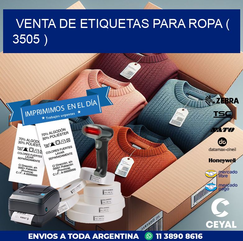 VENTA DE ETIQUETAS PARA ROPA ( 3505 )