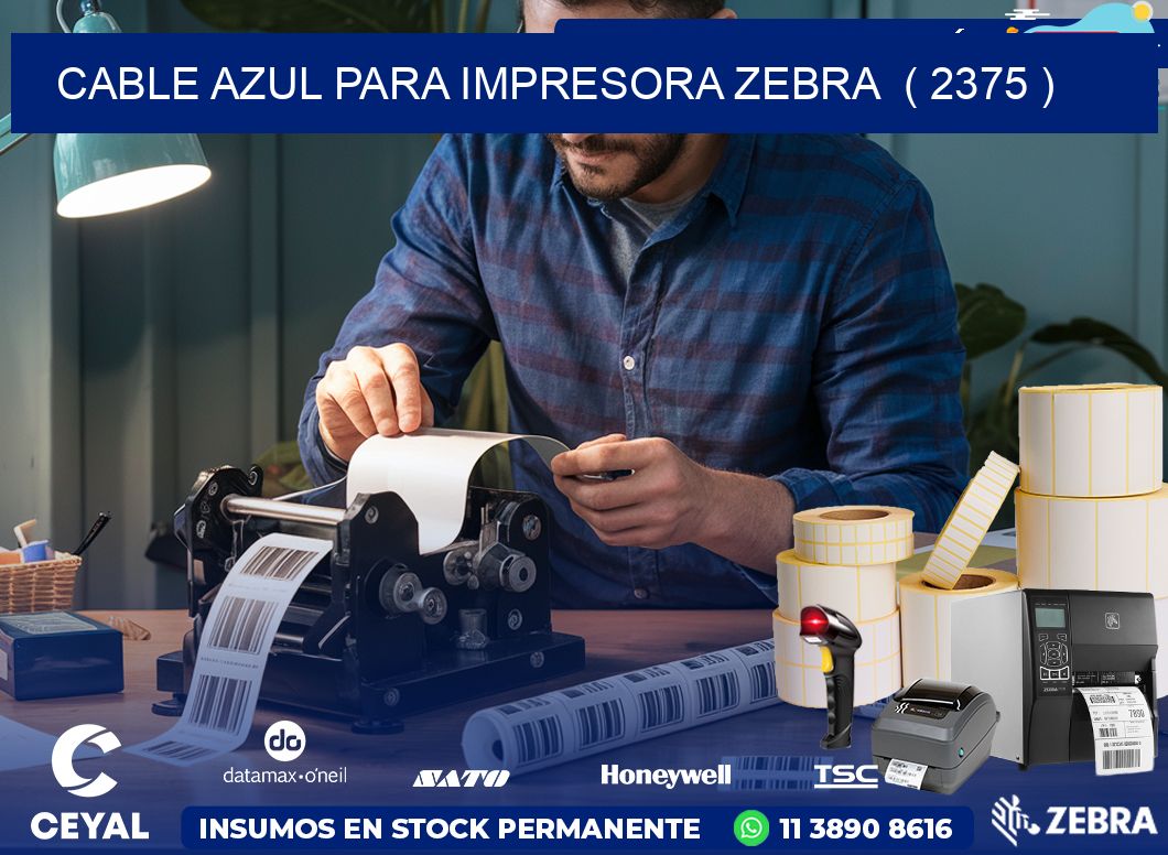 cable azul para impresora zebra  ( 2375 )