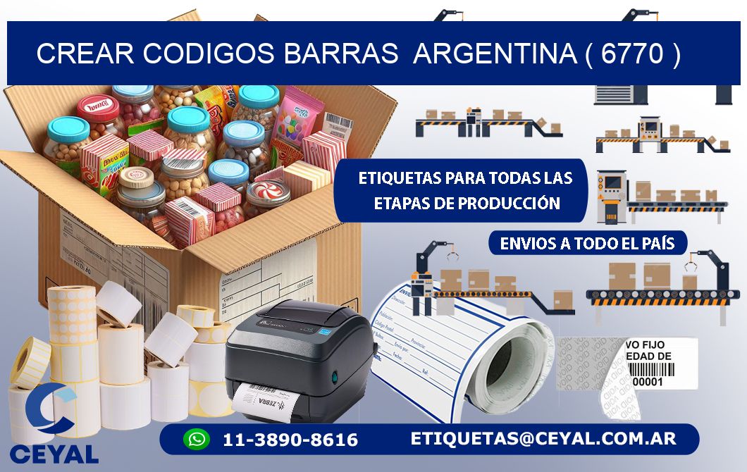 crear codigos barras  argentina ( 6770 )