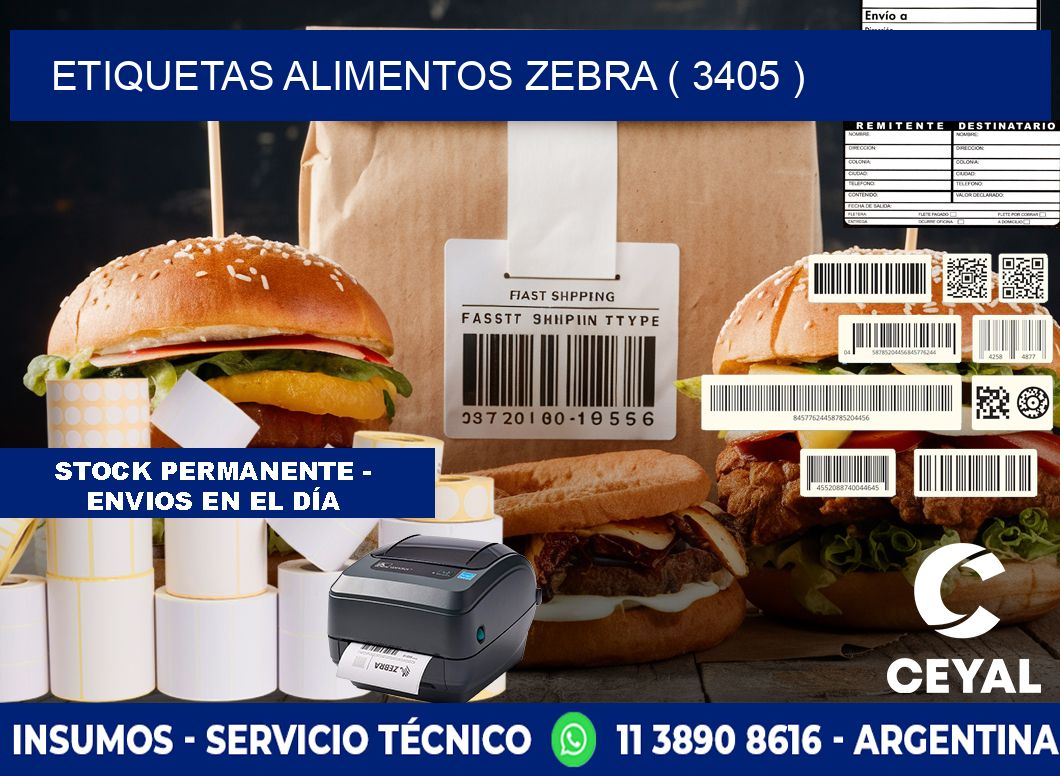 etiquetas alimentos zebra ( 3405 )