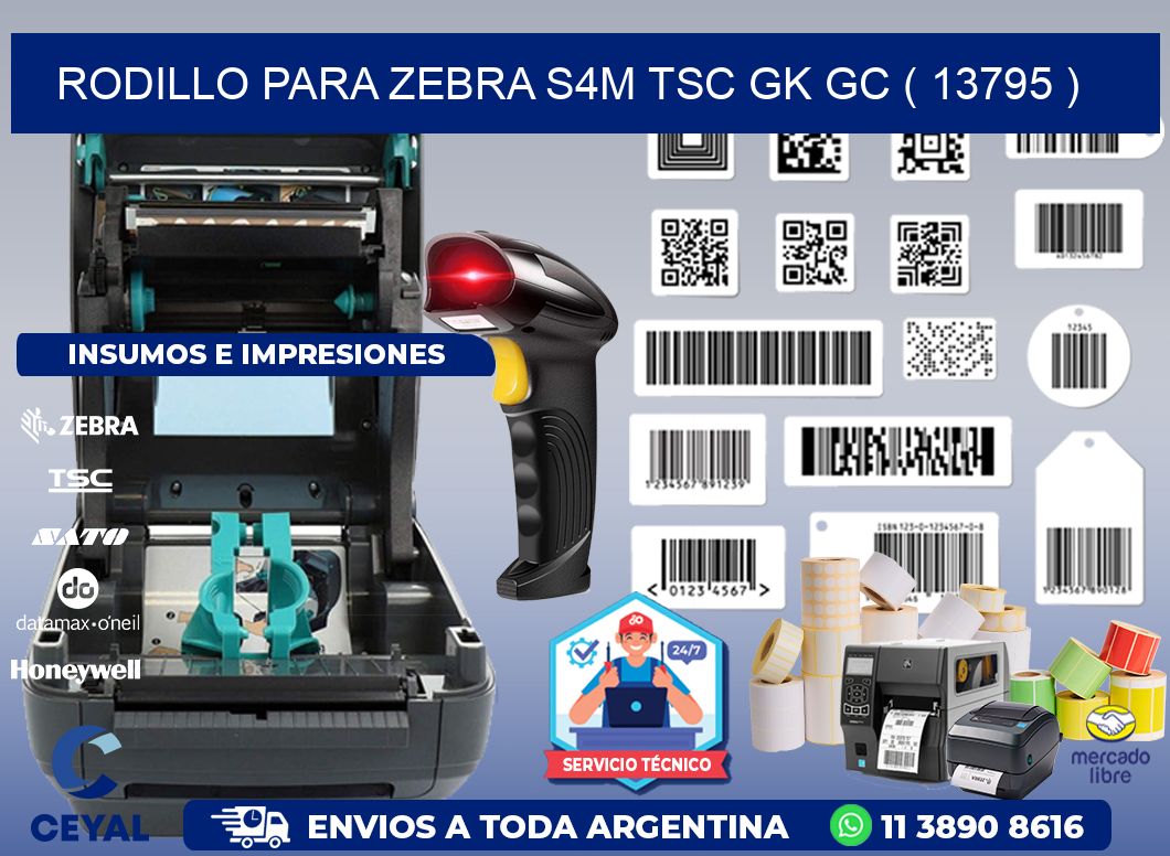 rodillo para zebra S4M TSC GK GC ( 13795 )