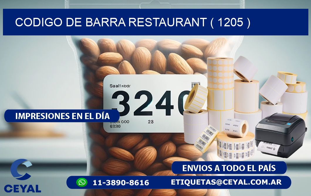 CODIGO DE BARRA RESTAURANT ( 1205 )