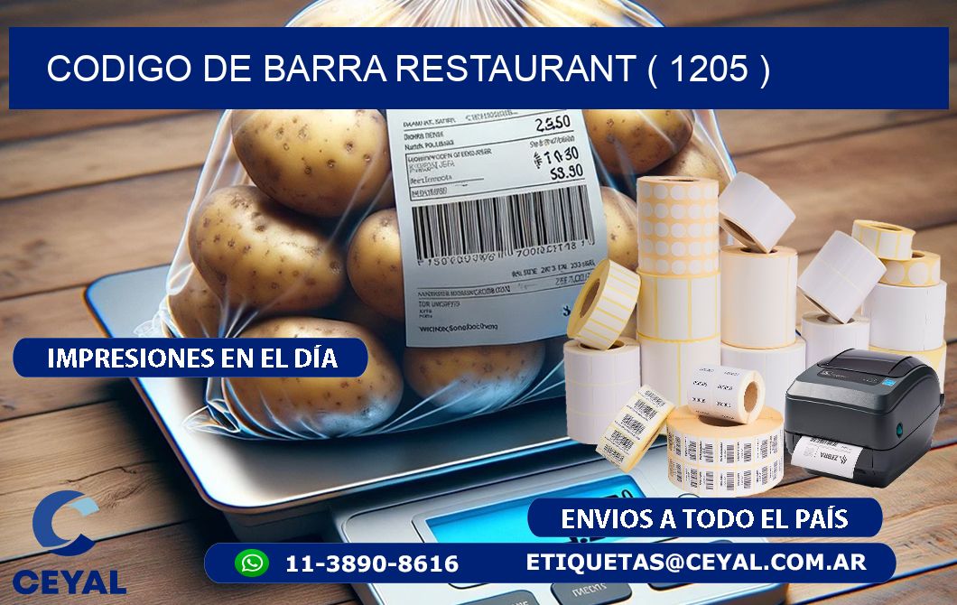 CODIGO DE BARRA RESTAURANT ( 1205 )