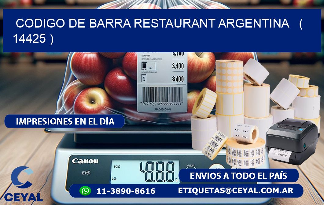 CODIGO DE BARRA RESTAURANT ARGENTINA   ( 14425 )