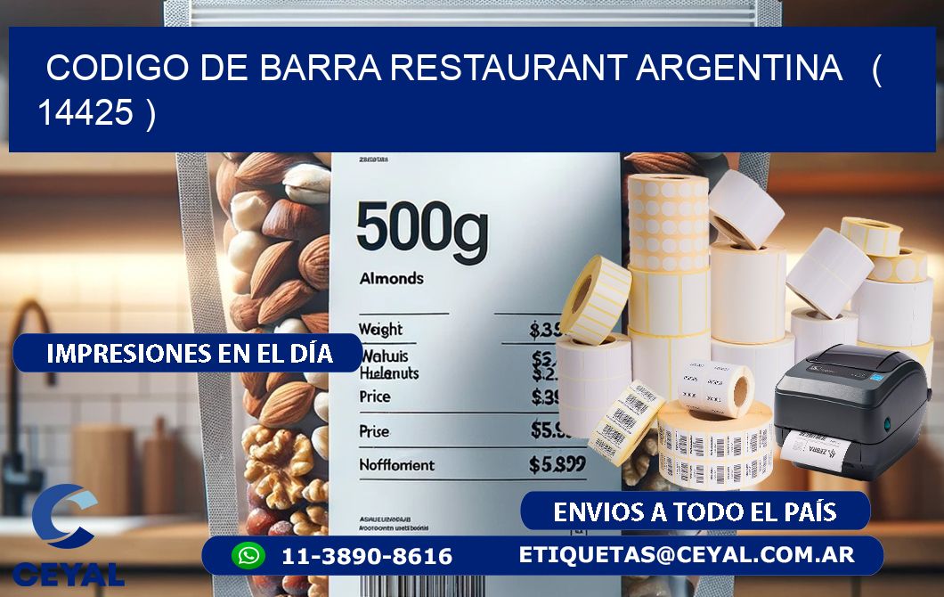 CODIGO DE BARRA RESTAURANT ARGENTINA   ( 14425 )