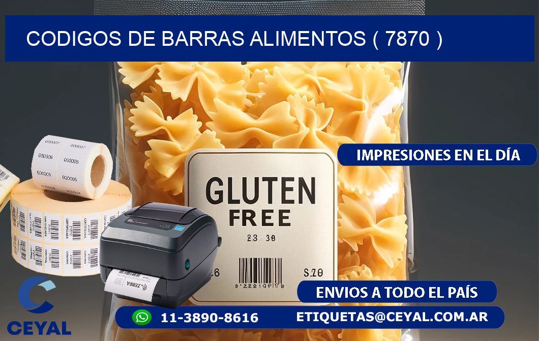 CODIGOS DE BARRAS ALIMENTOS ( 7870 )