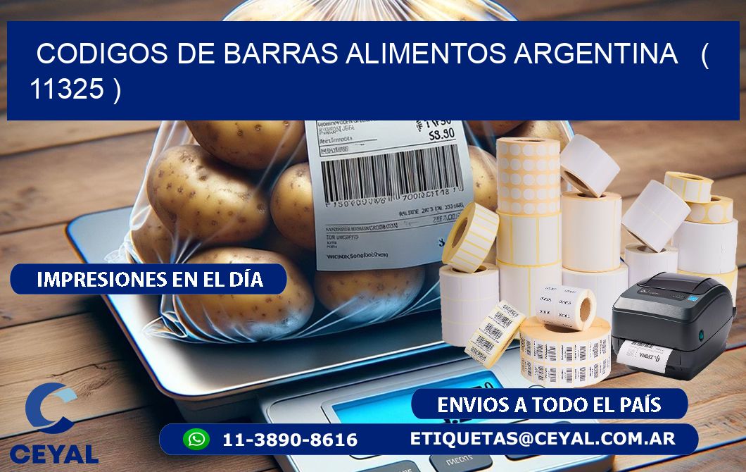 CODIGOS DE BARRAS ALIMENTOS ARGENTINA   ( 11325 )