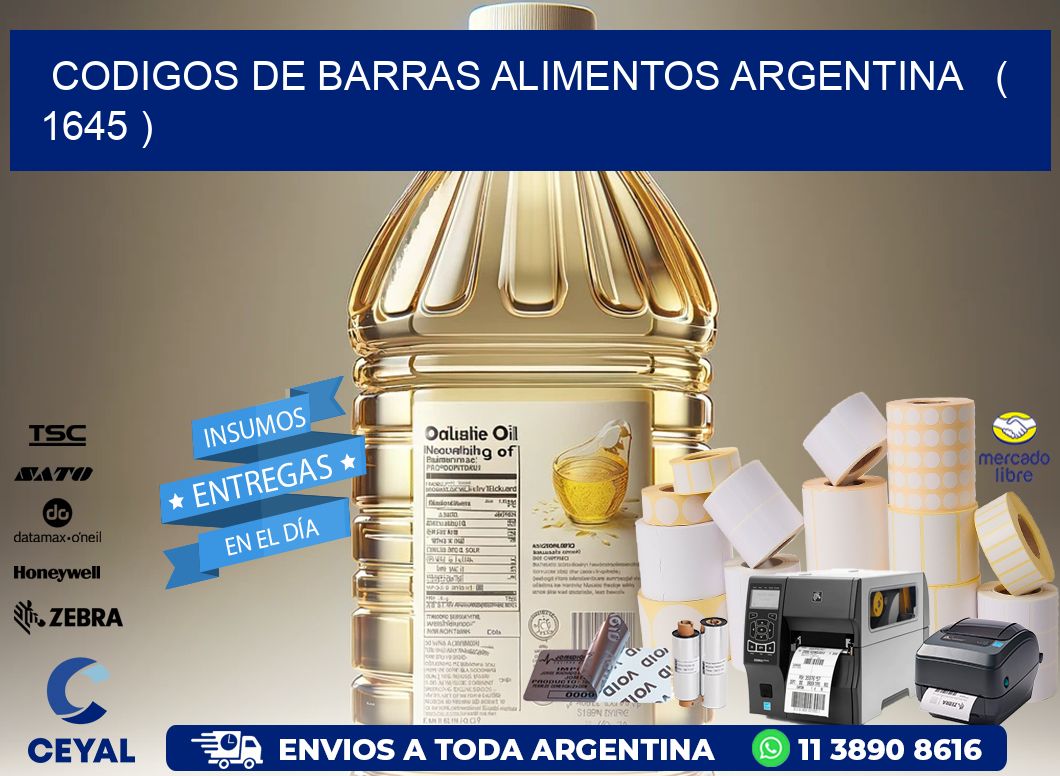 CODIGOS DE BARRAS ALIMENTOS ARGENTINA   ( 1645 )