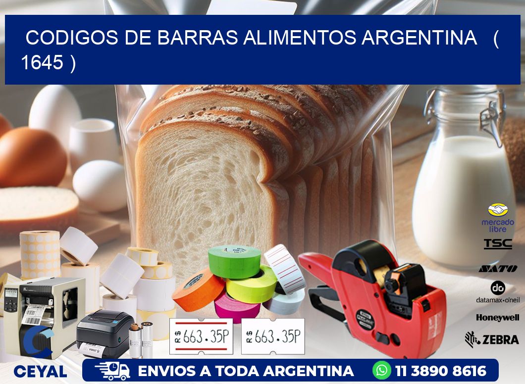 CODIGOS DE BARRAS ALIMENTOS ARGENTINA   ( 1645 )