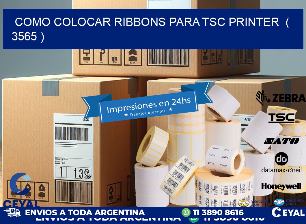 COMO COLOCAR RIBBONS PARA TSC PRINTER  ( 3565 )