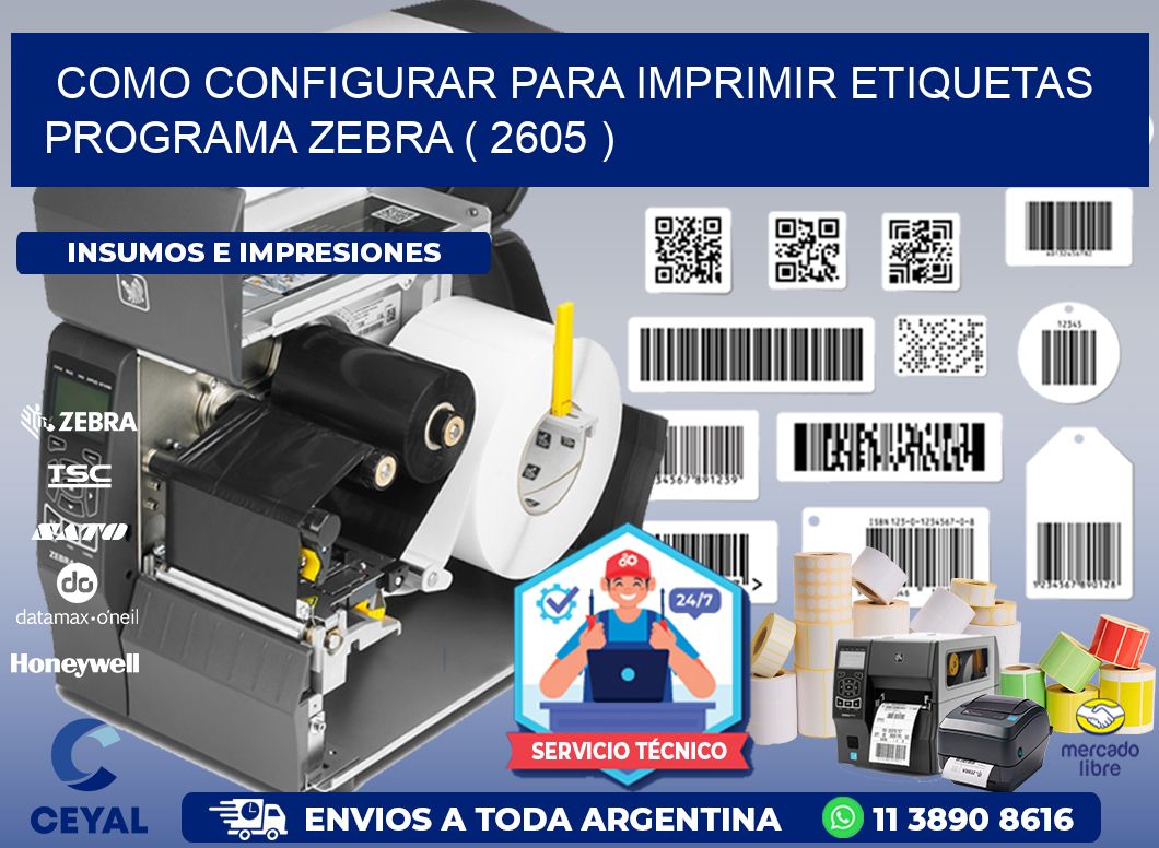 COMO CONFIGURAR PARA IMPRIMIR ETIQUETAS PROGRAMA ZEBRA ( 2605 )