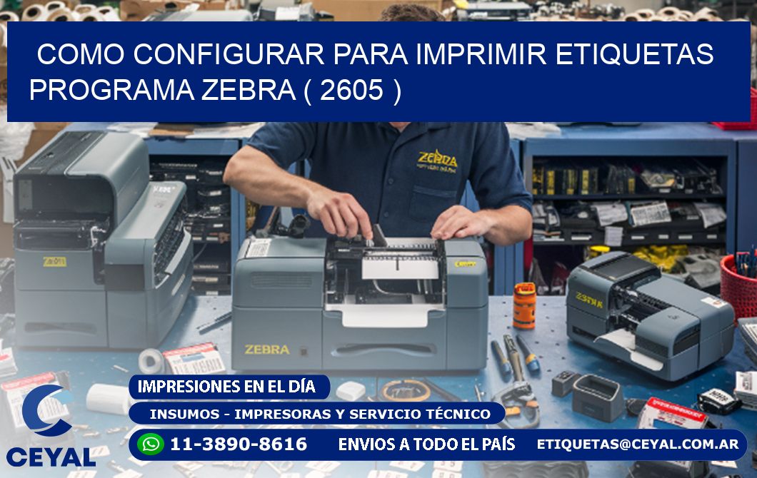 COMO CONFIGURAR PARA IMPRIMIR ETIQUETAS PROGRAMA ZEBRA ( 2605 )