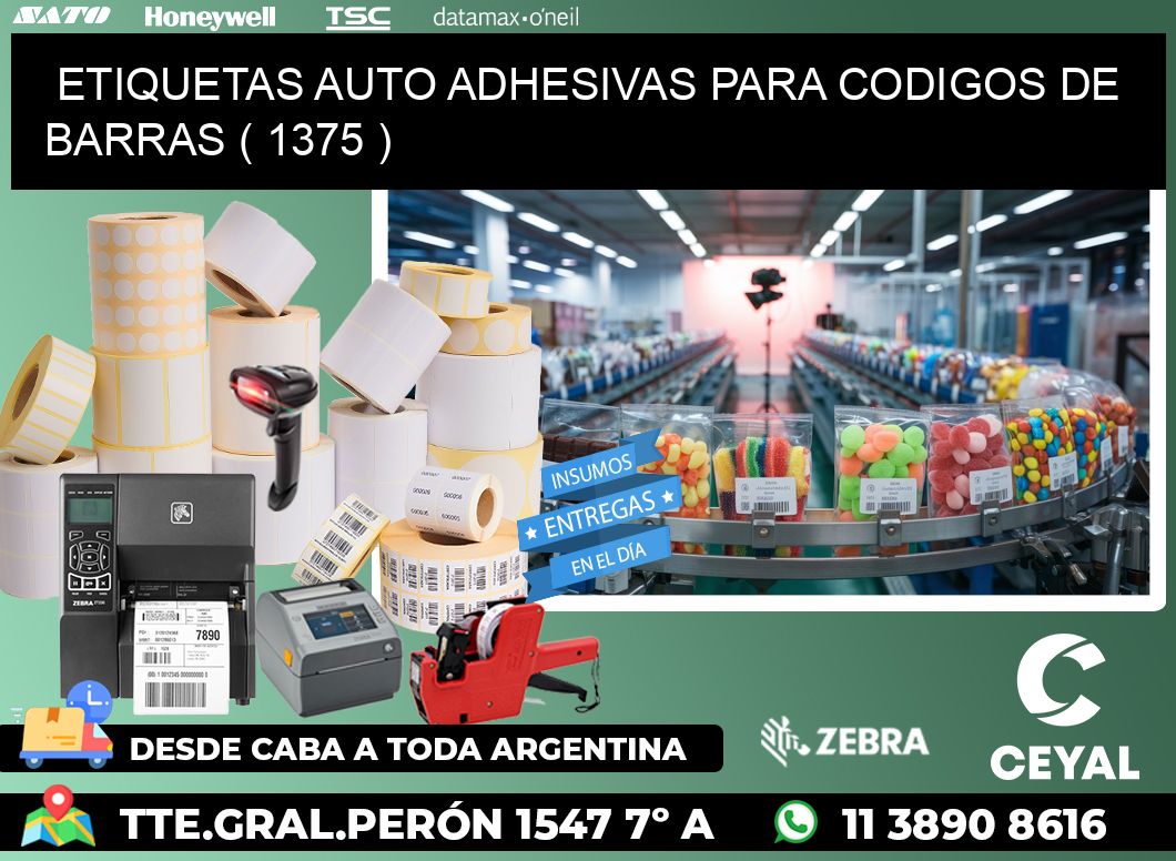 ETIQUETAS AUTO ADHESIVAS PARA CODIGOS DE BARRAS ( 1375 )