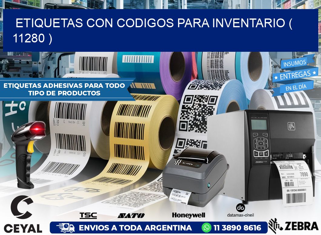 ETIQUETAS CON CODIGOS PARA INVENTARIO ( 11280 )