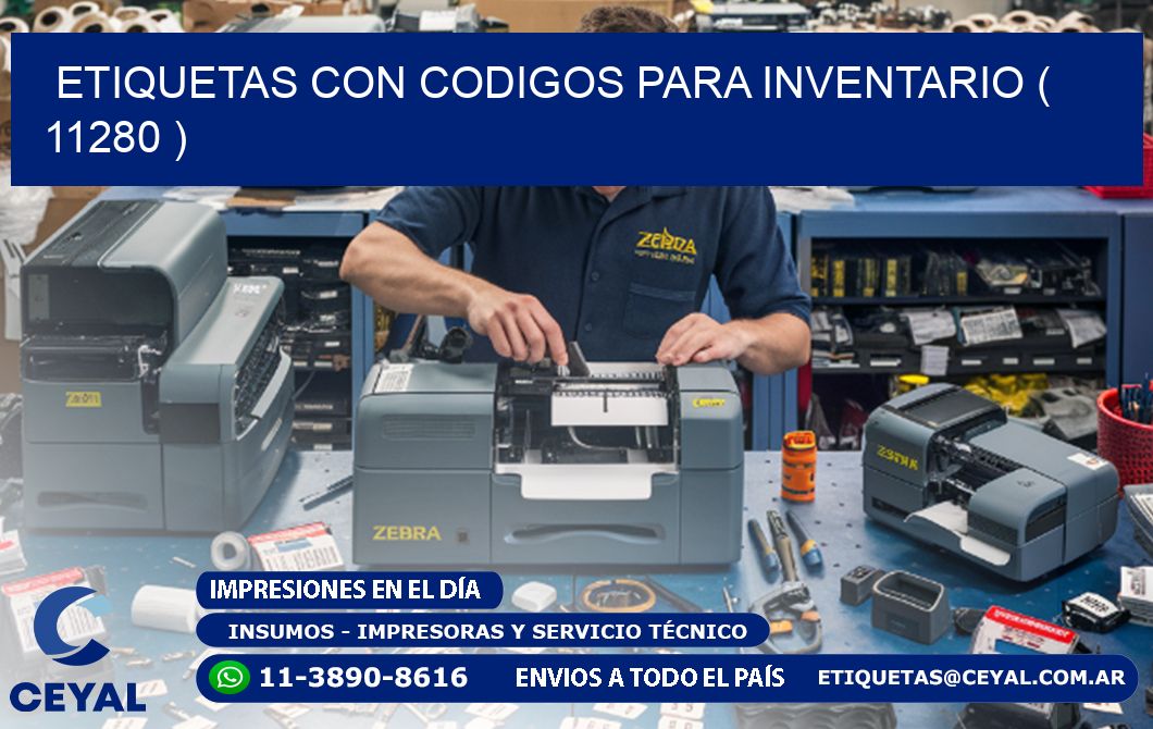 ETIQUETAS CON CODIGOS PARA INVENTARIO ( 11280 )