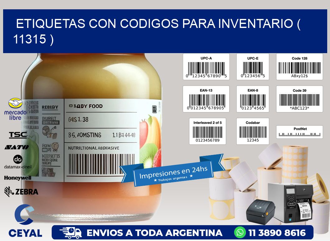 ETIQUETAS CON CODIGOS PARA INVENTARIO ( 11315 )