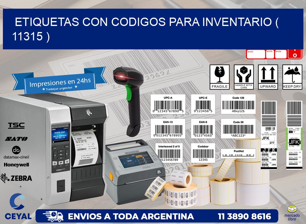 ETIQUETAS CON CODIGOS PARA INVENTARIO ( 11315 )