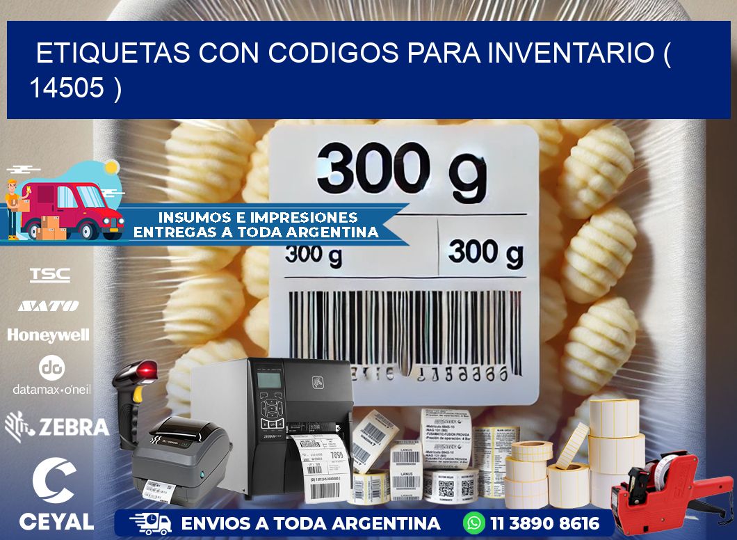 ETIQUETAS CON CODIGOS PARA INVENTARIO ( 14505 )