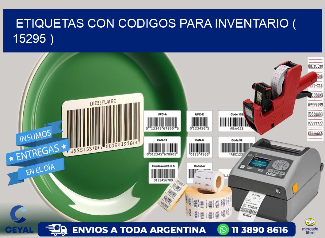 ETIQUETAS CON CODIGOS PARA INVENTARIO ( 15295 )