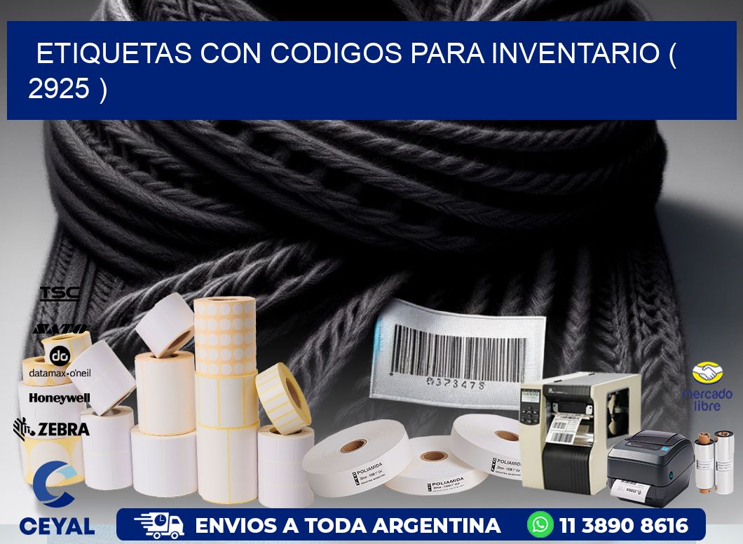 ETIQUETAS CON CODIGOS PARA INVENTARIO ( 2925 )