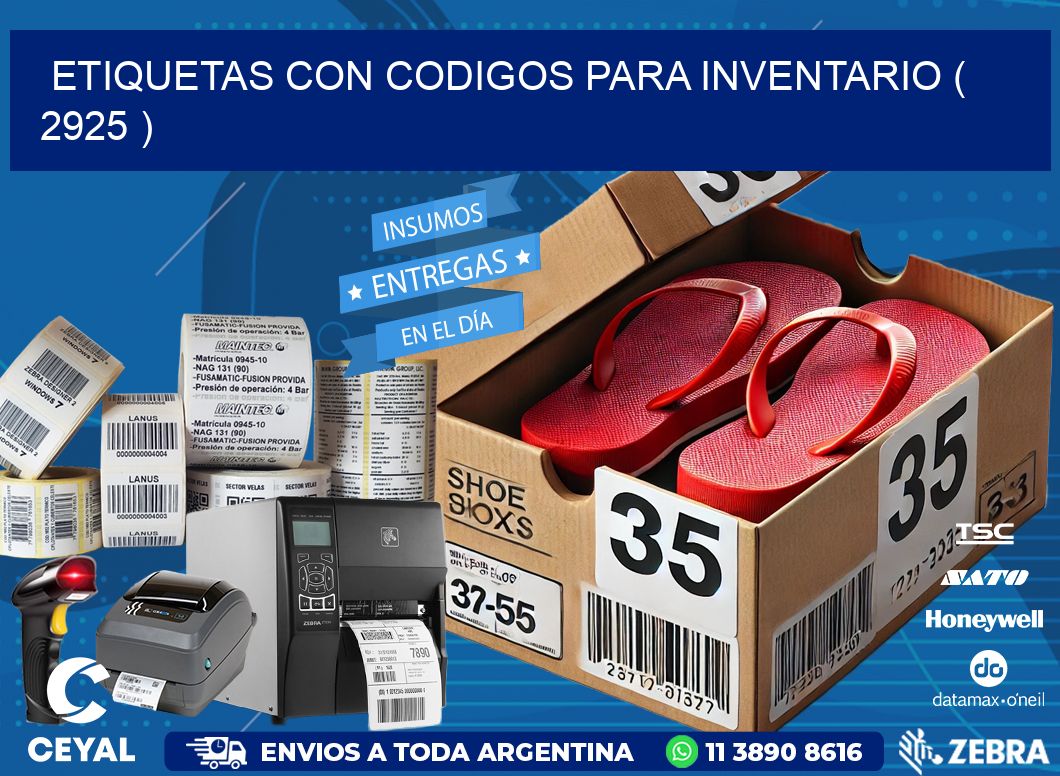 ETIQUETAS CON CODIGOS PARA INVENTARIO ( 2925 )