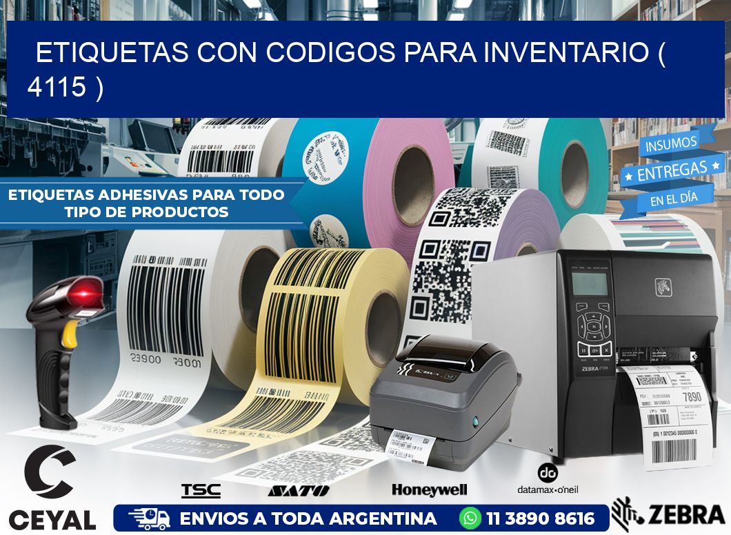 ETIQUETAS CON CODIGOS PARA INVENTARIO ( 4115 )