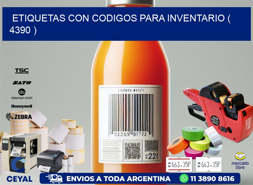 ETIQUETAS CON CODIGOS PARA INVENTARIO ( 4390 )