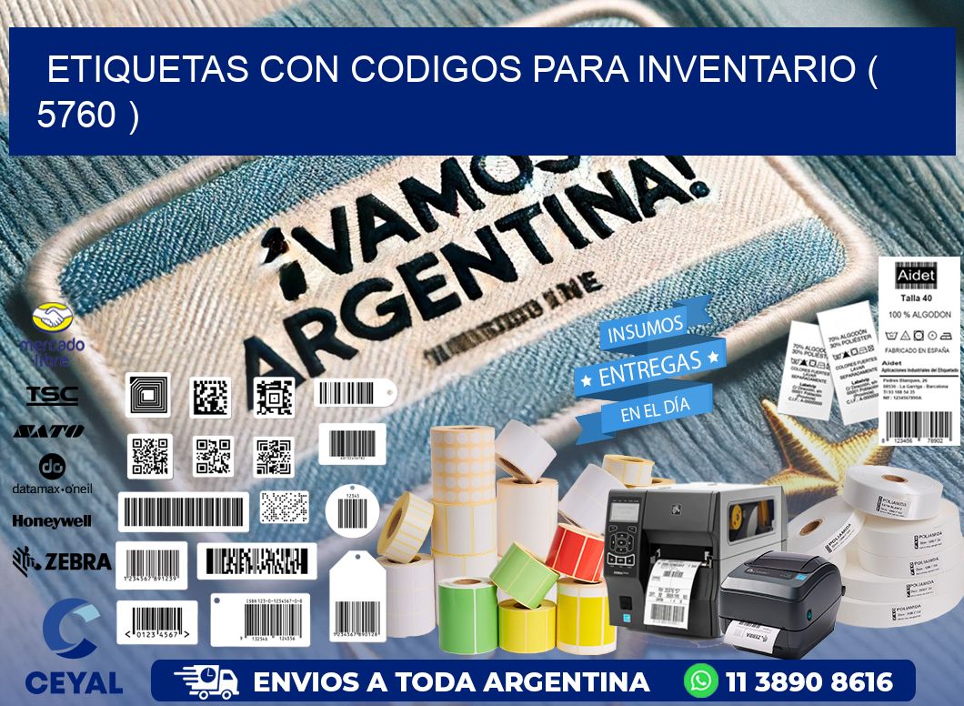 ETIQUETAS CON CODIGOS PARA INVENTARIO ( 5760 )