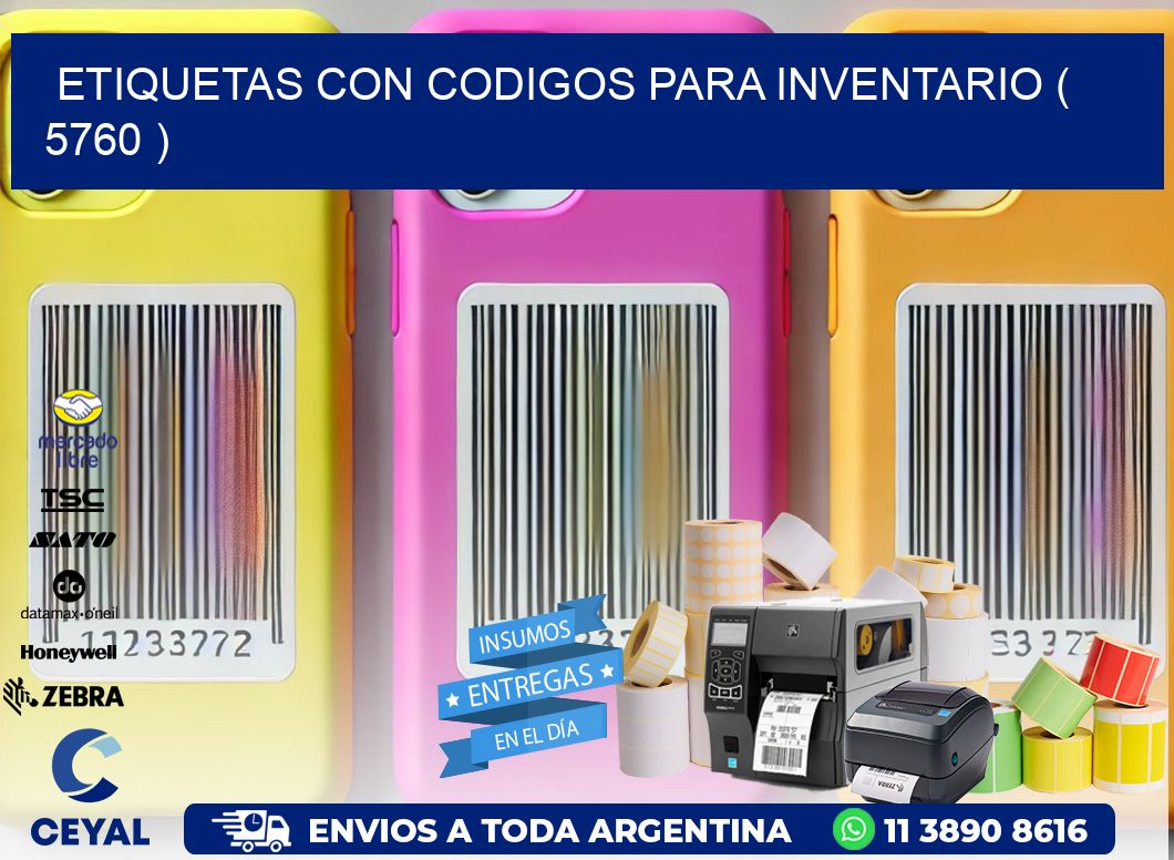 ETIQUETAS CON CODIGOS PARA INVENTARIO ( 5760 )