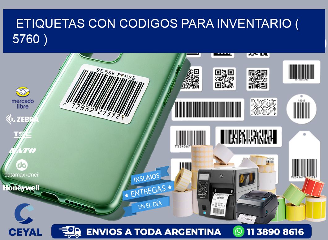 ETIQUETAS CON CODIGOS PARA INVENTARIO ( 5760 )