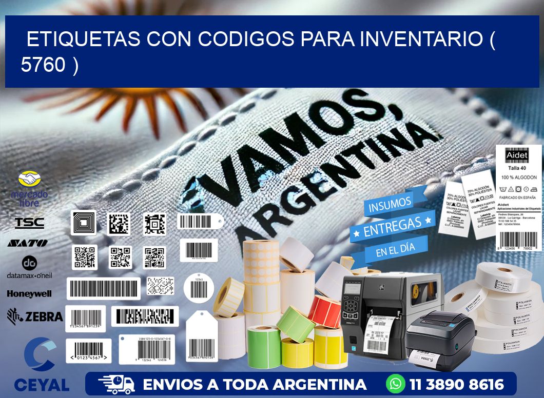 ETIQUETAS CON CODIGOS PARA INVENTARIO ( 5760 )