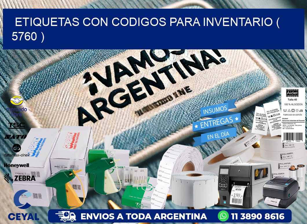 ETIQUETAS CON CODIGOS PARA INVENTARIO ( 5760 )