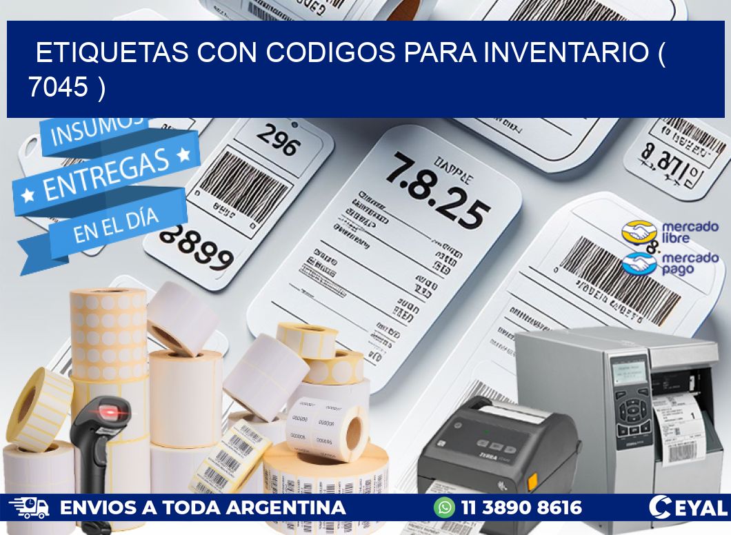 ETIQUETAS CON CODIGOS PARA INVENTARIO ( 7045 )