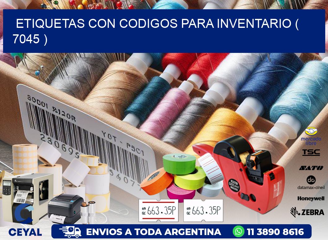 ETIQUETAS CON CODIGOS PARA INVENTARIO ( 7045 )