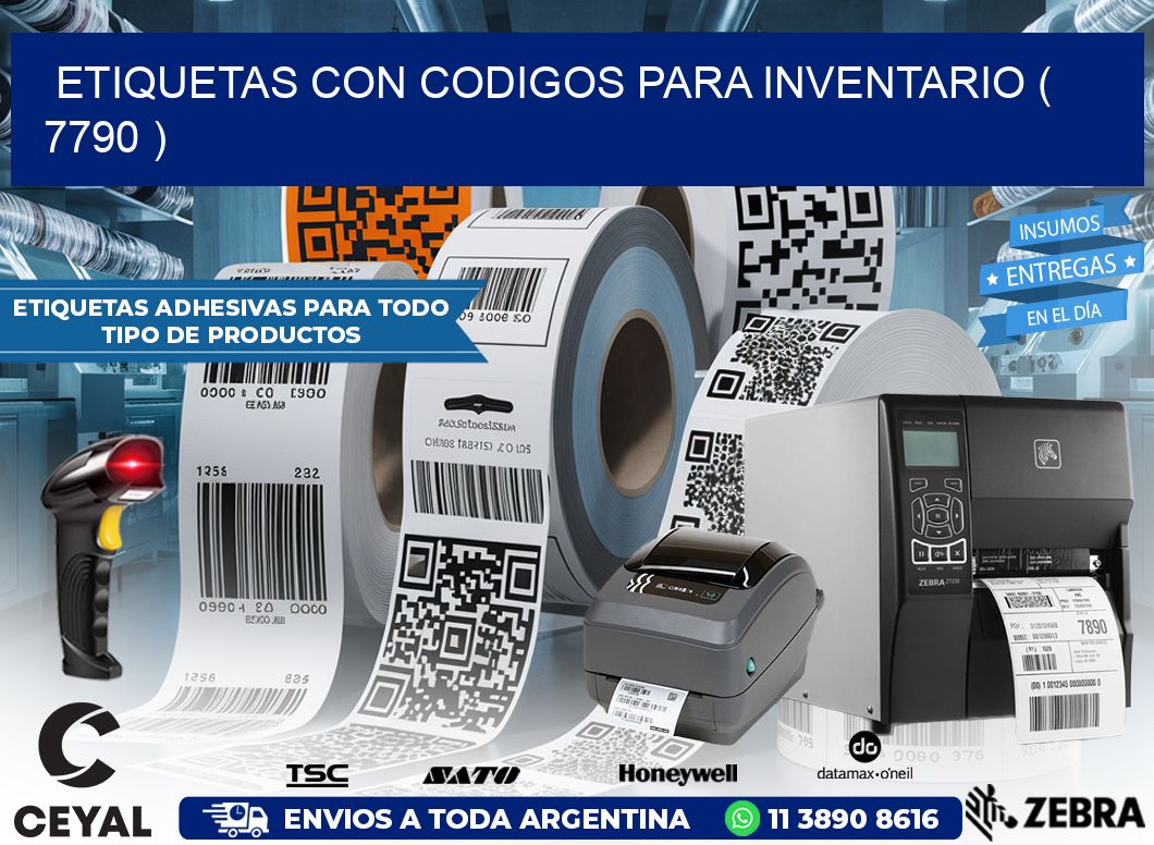 ETIQUETAS CON CODIGOS PARA INVENTARIO ( 7790 )